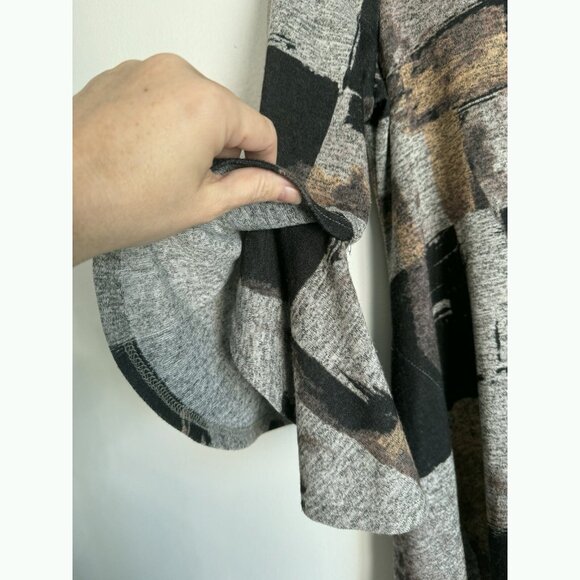 IC by Connie K Women’s Small Sweater Abstract Brushstroke Bell Sleeve Artsy Fall - Picture 4 of 12